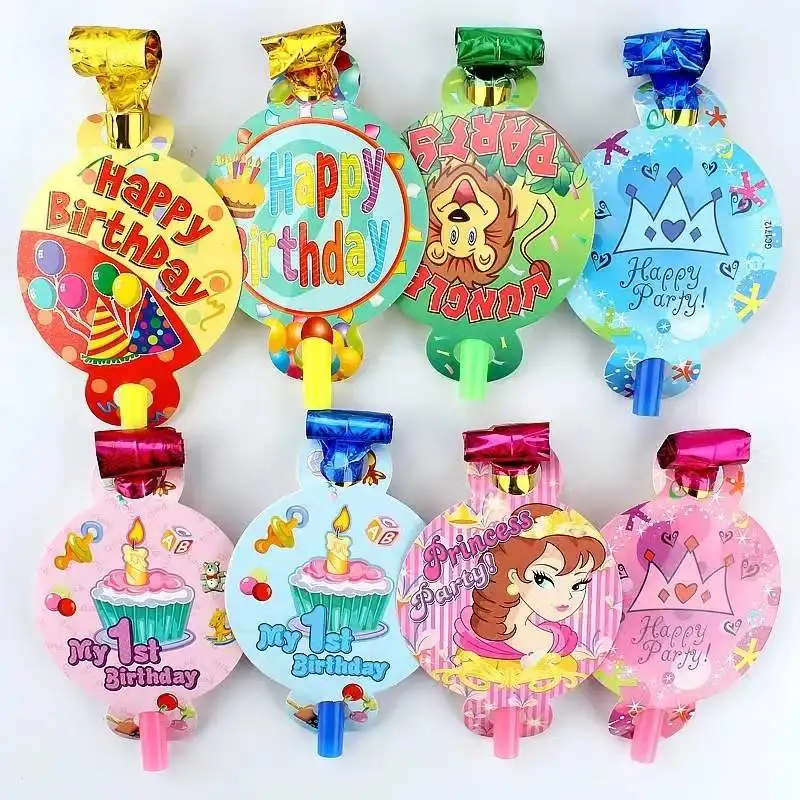 10Pcs Whistle Roll Long Nose Children Props Birthday Party Gifts Toys Cheer 