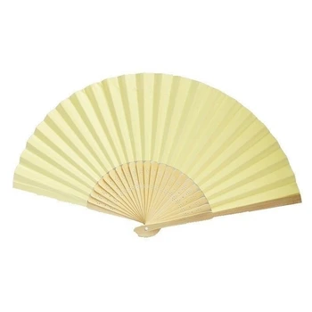 Cute Wholesale Customised Wooden Folding Bamboo Hand Fan With Pouch
