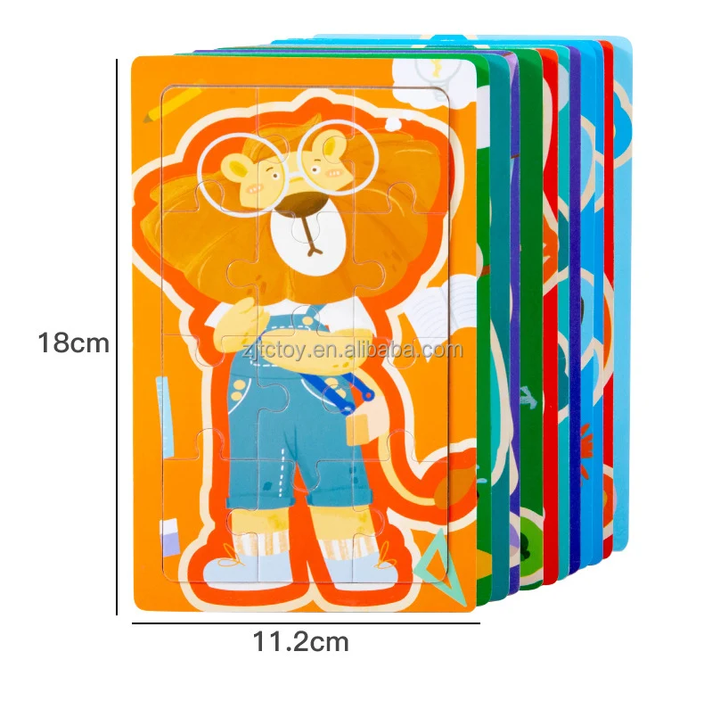 Holz Cartoon Tier Puzzle Baby Puzzle Bord Montessori Frühen Pädagogisches Holz Tier Erkenntnis Puzzle Spielzeug Für Kinder fabrik