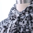 Leopard Fur Coats Women Fur Coat Grey Leopard Dress Vintage Women Overall Short Thick Faux Fur Coats With Buttons