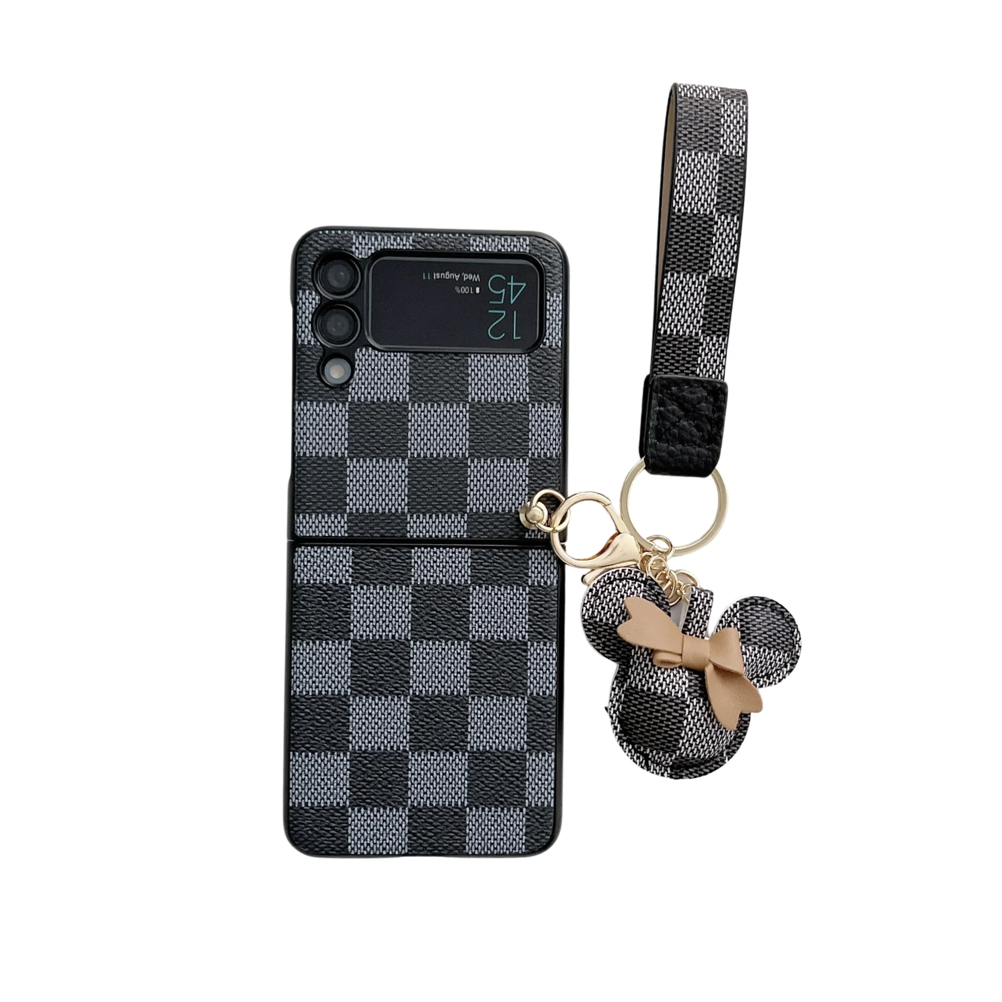 Luxury leather folding phone cases for samsung galaxy z flip z fold 3 4