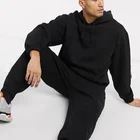 Jogging Mens Joggers Sets Customize Logo Men Joggers Suits Set Oversized Black Hoodie And Jogging Pants Track Suit