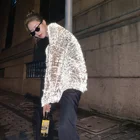 Dropshipping Fall Ripped Loose Luminous Pullover Stylish Lady's Reflective Coat