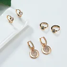 Gold Earrings Earrings LUOXIN Fashion 18k Gold Plated Cubic Zircon Jewelry Luxury Charm Hoop Earrings