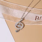 Peace Female Peace Special Music Symbol Necklace With Platinum Diamond Jewelry Precious Gift