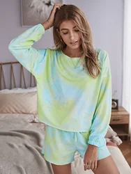 Spring and summer new products cross-border Ouze home service women's European and American tie-dye casual suit