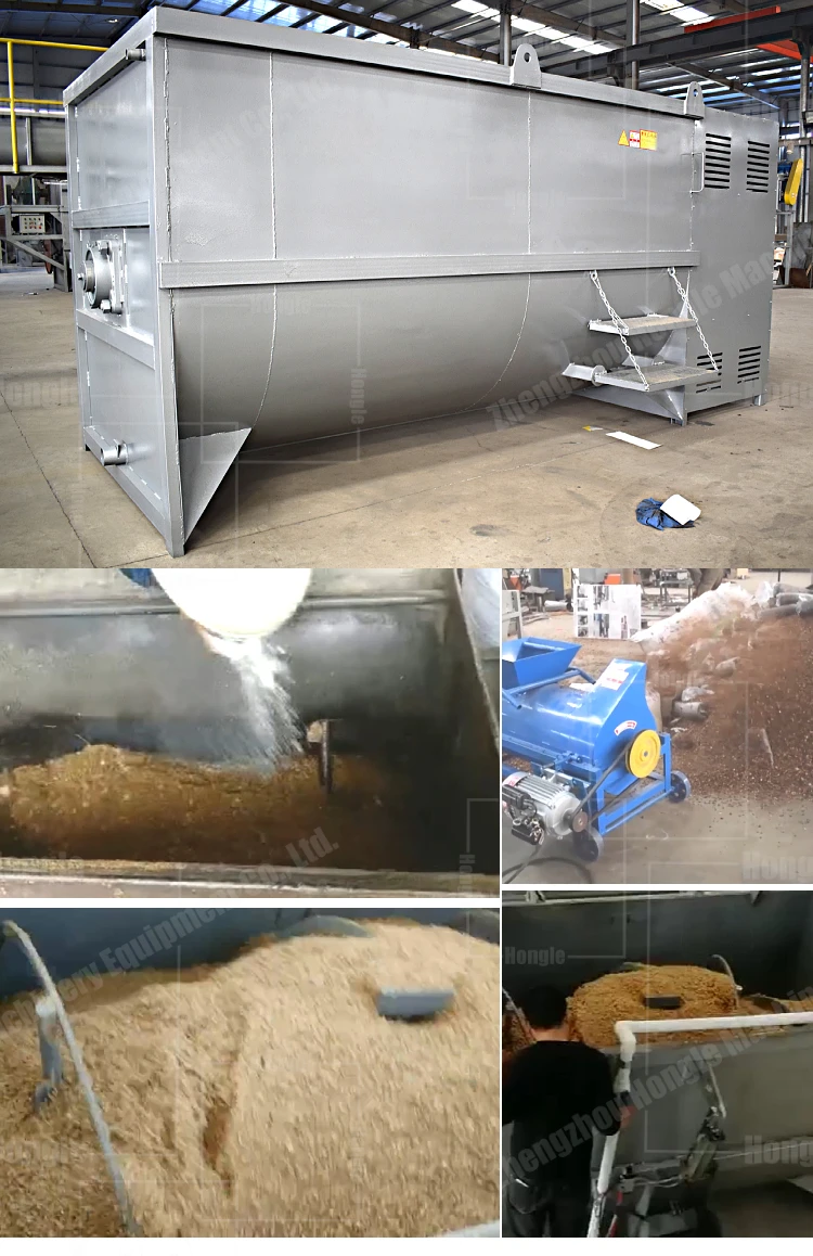 Multifunctional 300Kg Compost Ribbon Mixer Mushroom Substrate Machine with Motor Core Component factory