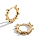 Huggie Sterling Hoop Earrings Gemnel Gold Huggie 925 Sterling Silver Women Trend Bead Hoop Earrings
