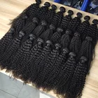 Hair Virgin Wholesale Malaysian Hair Bundles Natural Raw Virgin Cuticle Aligned Afro Kinky Curly Human Hair