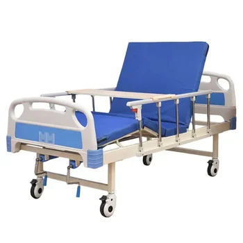 Medical Equipment Abs Two Crank Manual Hospital Patient Nursing Bed