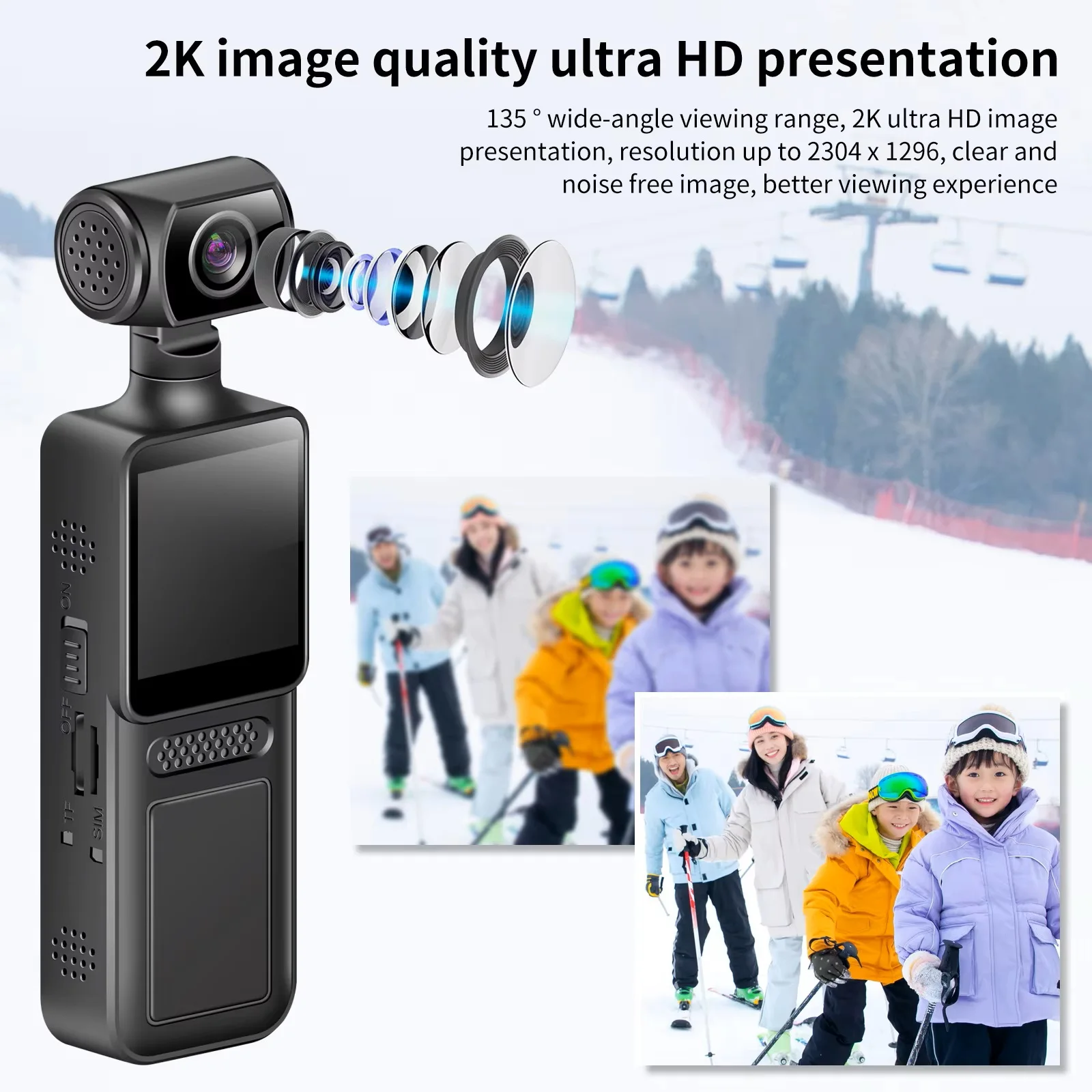 180度旋转镜头防抖4g相机迷你口袋2k运动相机摄影