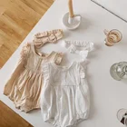 Clothes Baby 2021 Summer Toddler Clothes Short Ruffles Sleeve Linen Romper Baby Girl's Clothes