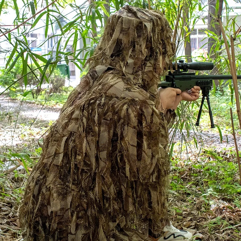 Camo Suit Ghillie Suit 3d Leaves Woodland Camouflage Army Sniper