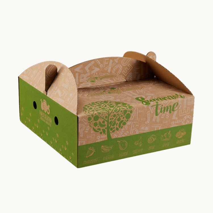 Customized Boxes Foldable Corrugated Apple Fruit Packaging Wax Waterproof Carton For Banana Vegetable Gift