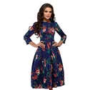 Autumn 2021 Wholesale Women Elegant Casual Dresse 2021 Printed Party Apparel Slim Autumn Winter Dress