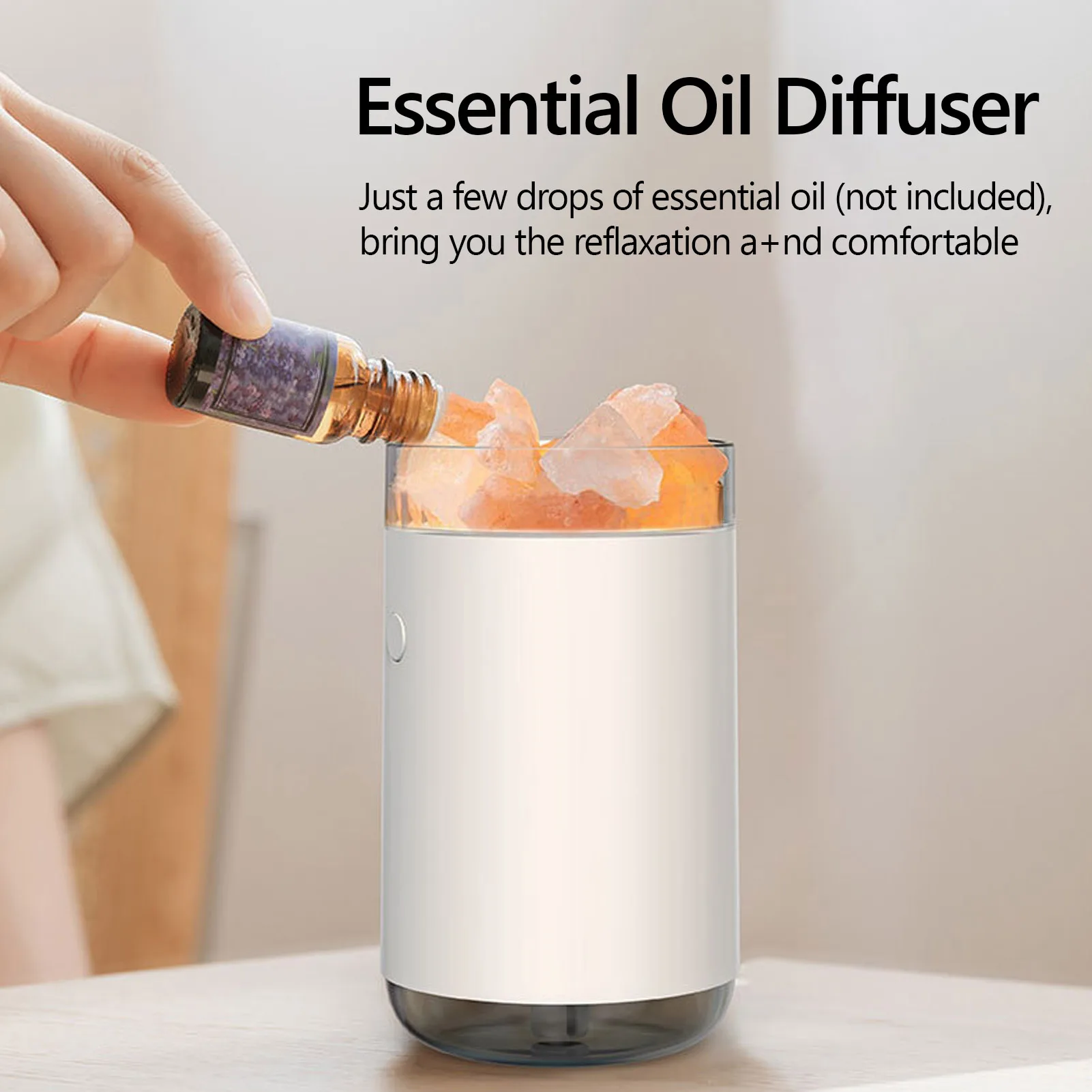 Wholesale Himalayan Crystal Stone Salt Lamp Air Diffuser 260ml Air