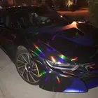 Car 3 Layers Black Chrome Holographic Vinyl Car Wrap Rainbow Laser Bubble Free Car Wrap Vinyl