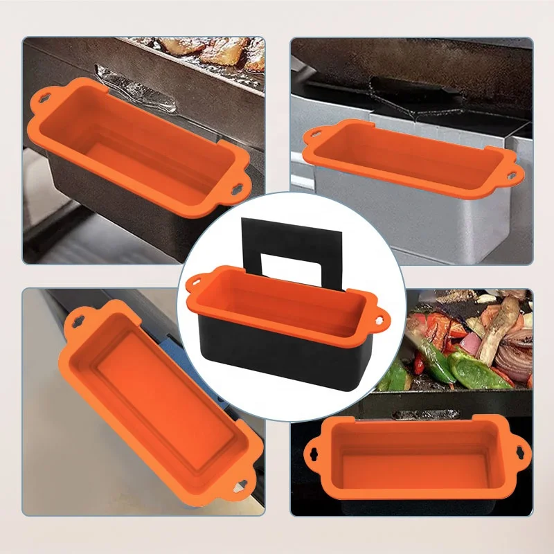 Bpa Free Silicone Foldable Drip Pan Tary Liners Easy To Clean Grill Grease Cup Liners For Bbq Griddle Accessories