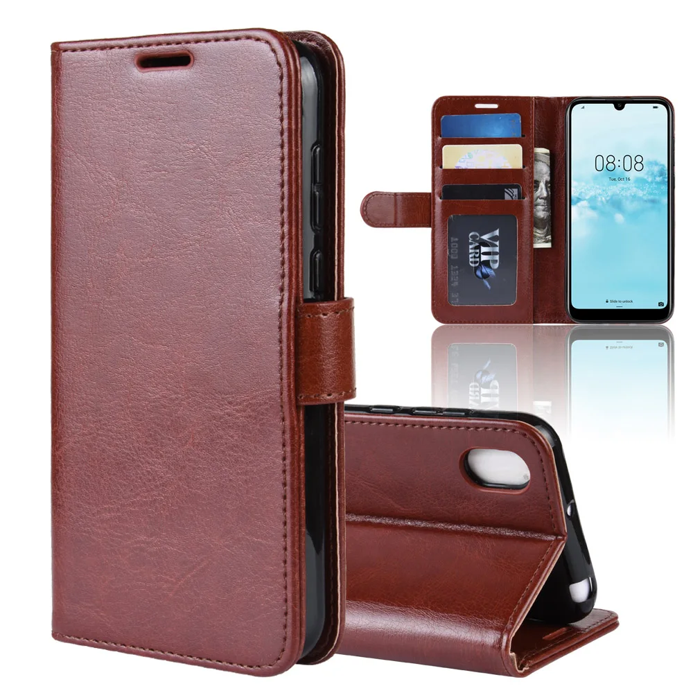 Flip Leather Wallet Phone Cover for Huawei Y5 2019 / Honor 8s Mulbess Vintage Huawei Y5 2019 / Honor 8s Case Brown Huawei Y5 2019 Phone Case