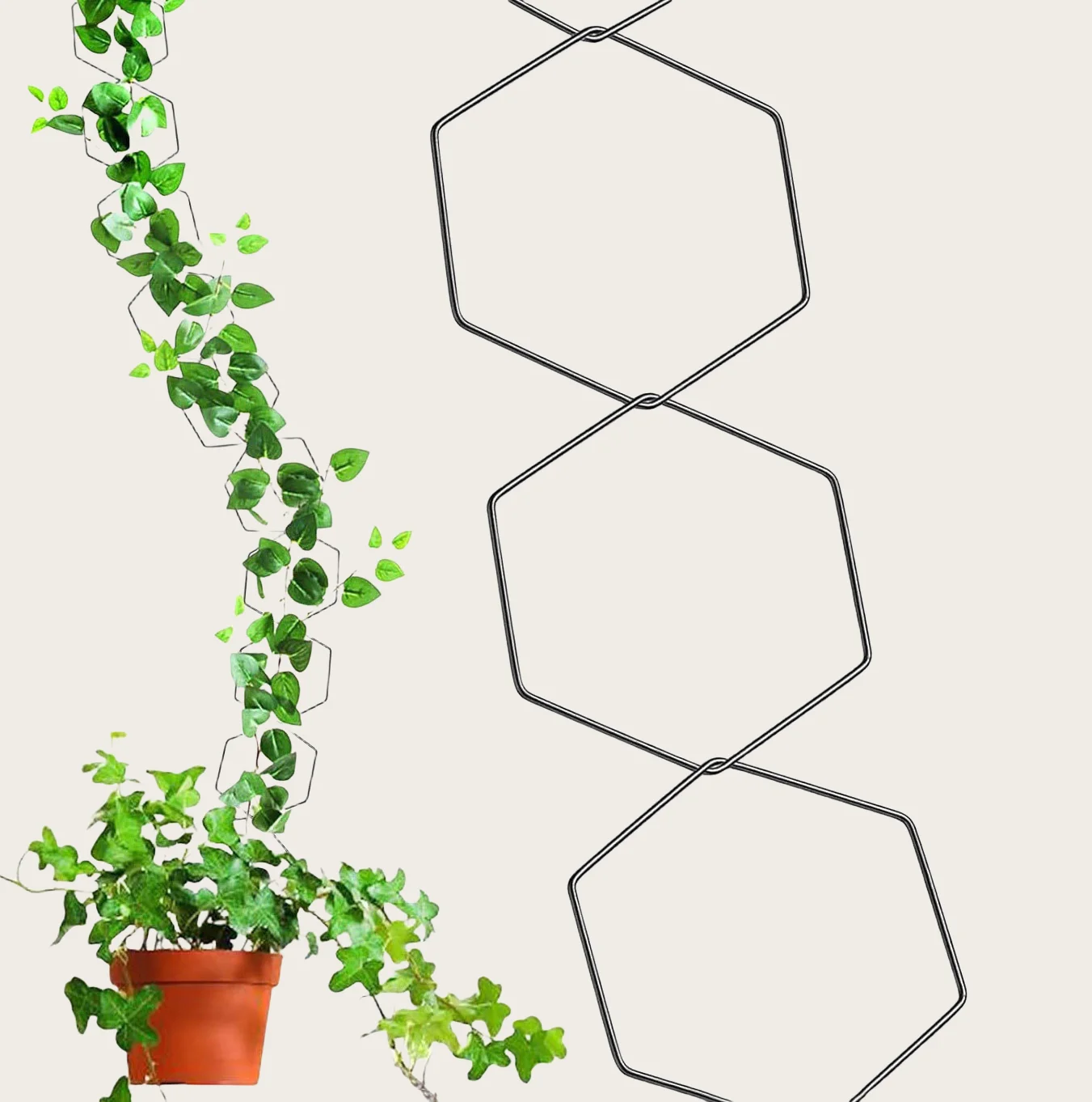 NEW High Quality Garden Wall Hexagonal Trellis Plant Vine Support Potted Plants Trellis for Living Room