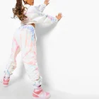 Cotton Hoodie Custom Solid Plus Size Streetwear 2 Piece Cotton Tie Dye Hoodie Set Women Tracksuit Joggers Jumpsuit Set
