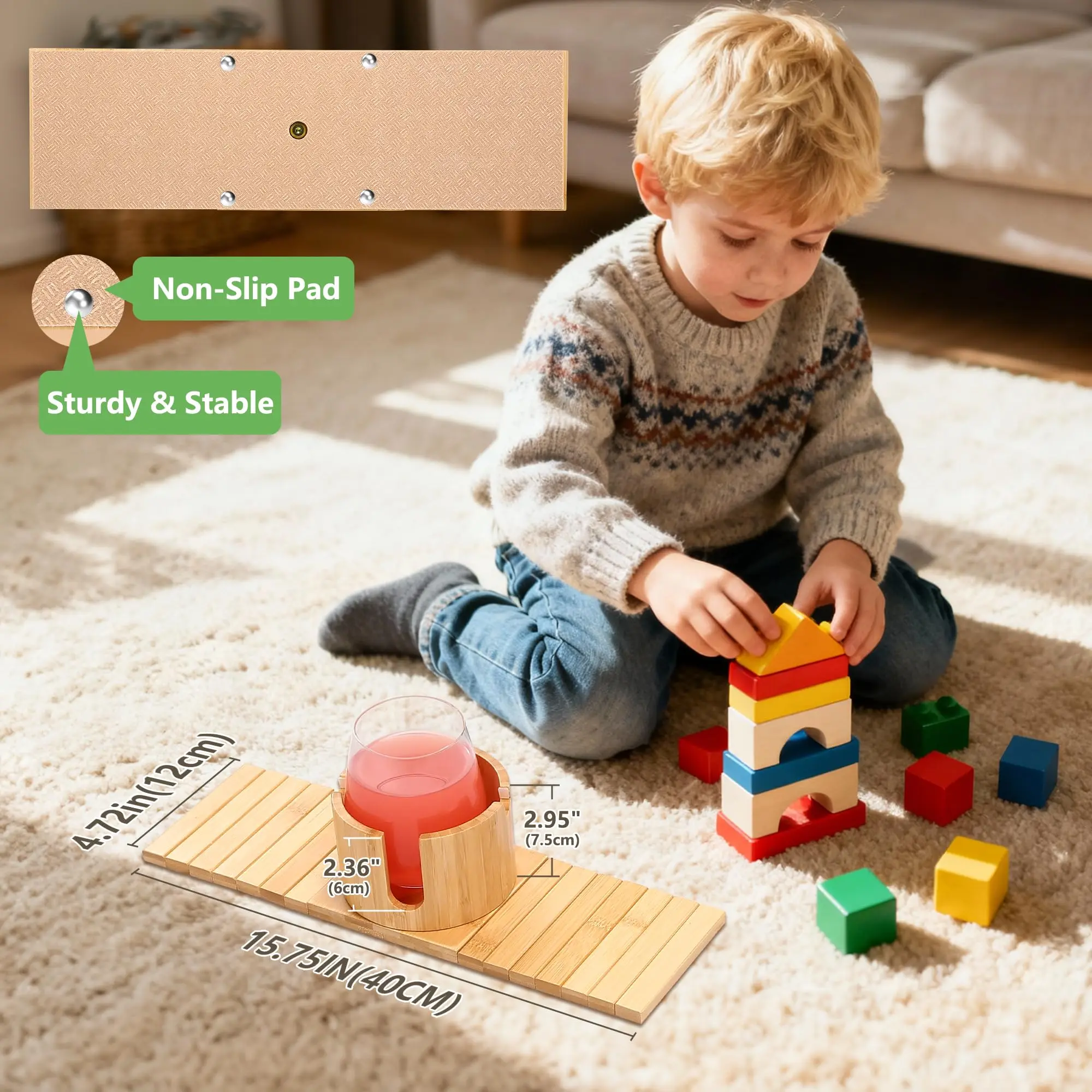 product bamboo sofa armrest cup holder couch arm cup holder anti slip couch drink holder for sofa arm home living room storage organizer-6