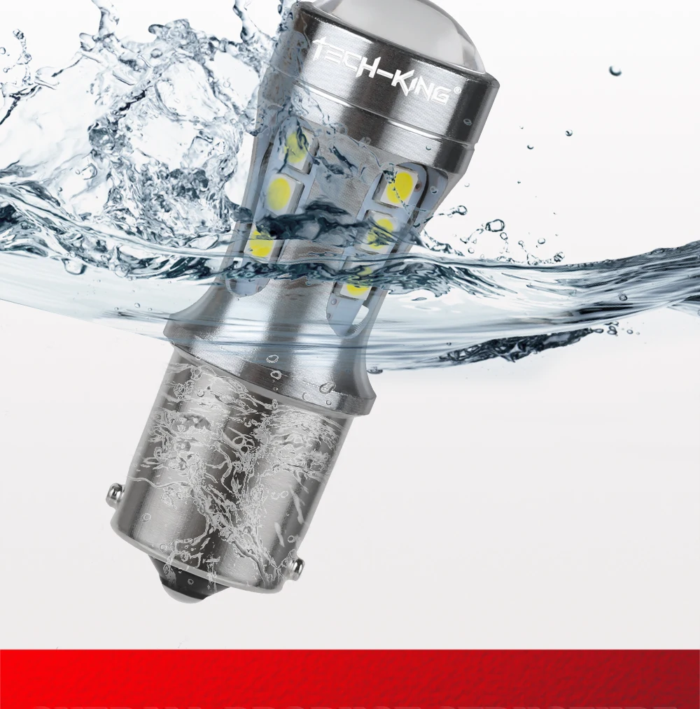 TECH KING Super Bright Canbus 12V 5W 3030 18SMD W21/5W 1157 7440 Car Led decode reverse lights Read turn signal brake bulb