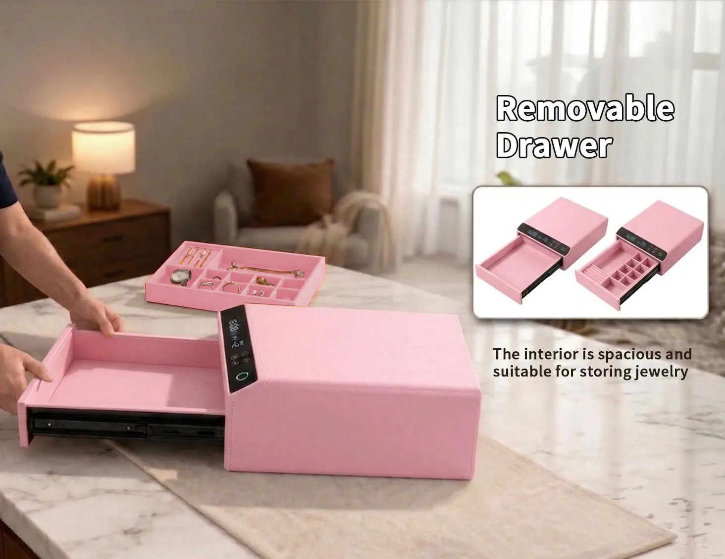 dr 1271 ft ceqsafe smart digital watch winder leather bluetooth safe drawer box smart jewelry safe box for sales-10