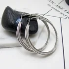 Earrings Metal Ear Loop Korean Hoop Earrings Trendy Circle Metal Big Gold Silver Hoop Earrings For Women