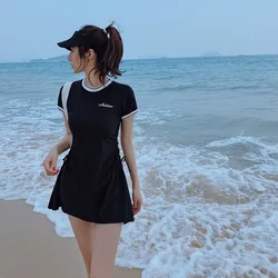 South Korea ins sports style swimsuit female split conservative student skirt thin super fairy spa swimsuit 2023 new