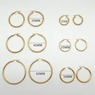 Hoop Earrings Round Earring Factory Direct 18K Gold Plated Stainless Steel Rounded Tube Hoop Earrings