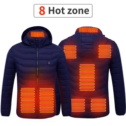 Washable 8 Zone Men Customized Black Bubble Winter Heat Battery Usb Heating Electric Heated Jacket