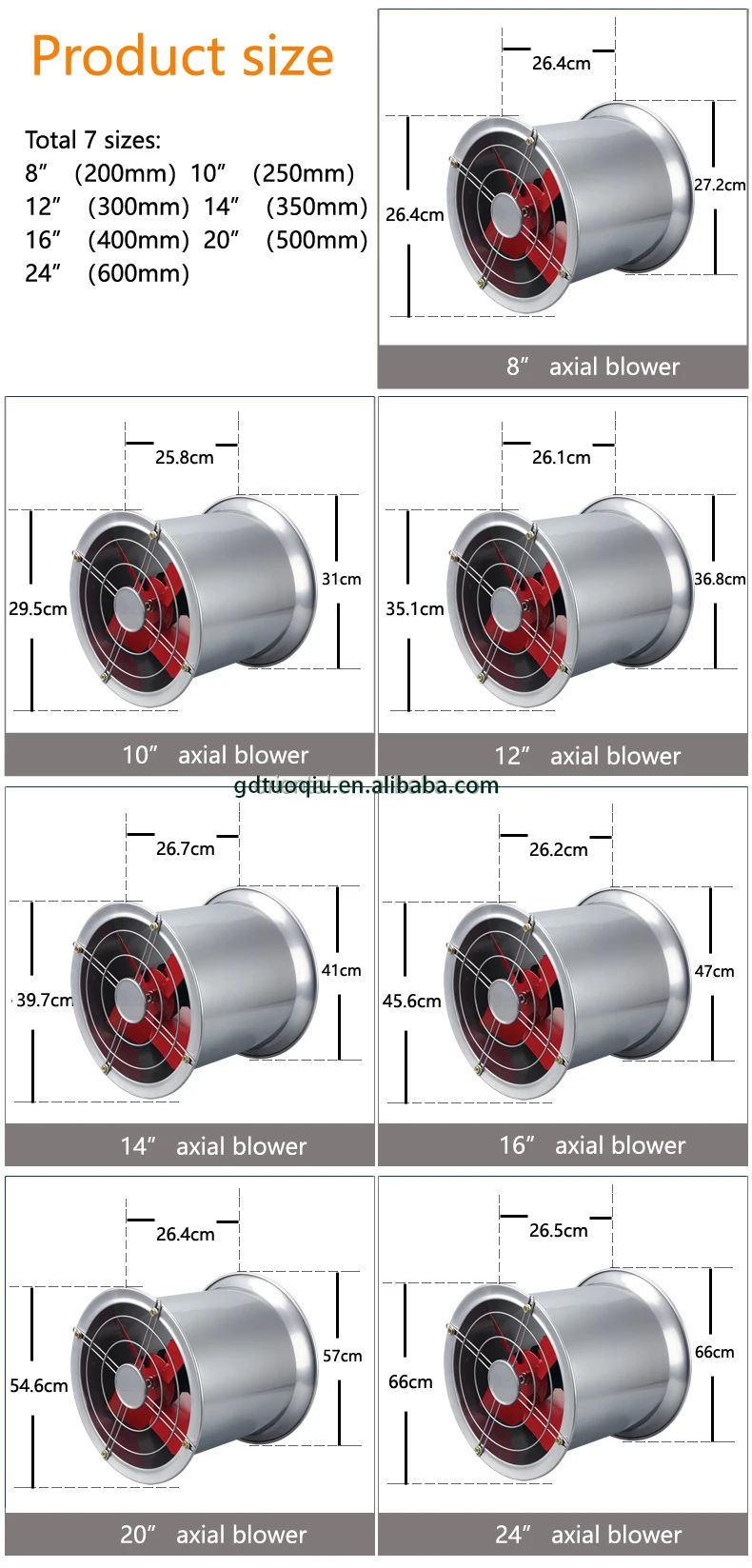 Powerful Air Cylindrical Fan, Axial, 110V, Electric - detail 14