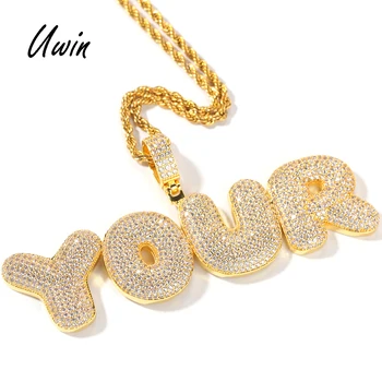 Custom Name Necklace Pendant Chain Iced Out Initial Letter Charm Vendor Jewelry Wholesale Price