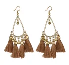 Earrings New Arrivals Wholesale Women's Fashion Long Feather Tassel Earrings
