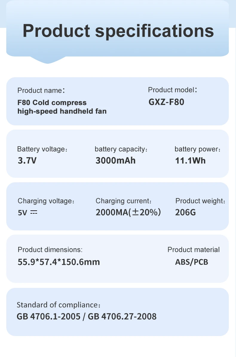 Potable Mini Fan, 3.7V, USB - detail 16