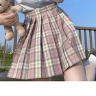 Skirt Girl Original Raspberry Black Tea JK Uniform Plaid Skirt Pleated Skirt Girl Student High Waist Skirt