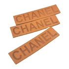 Label Clothing Label Supplier Customizes Brand Logo Hot Pressed Genuine Leather Patch With Adhesive