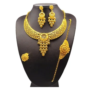 Luxury Necklace Sets Dubai Jewelry Set 24k Gold Jewelry Sets Factory Price Cheap Jewellery