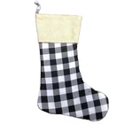 Christmas Christmas Decoraction Sublimation Blank Christmas Socks Gift Bag Plaid Christmas Stockings