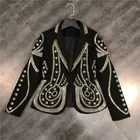 Jacket IN-STOCK Newest 2021 Designer Jacket Women's Single Button Stunning Beaded Blazer