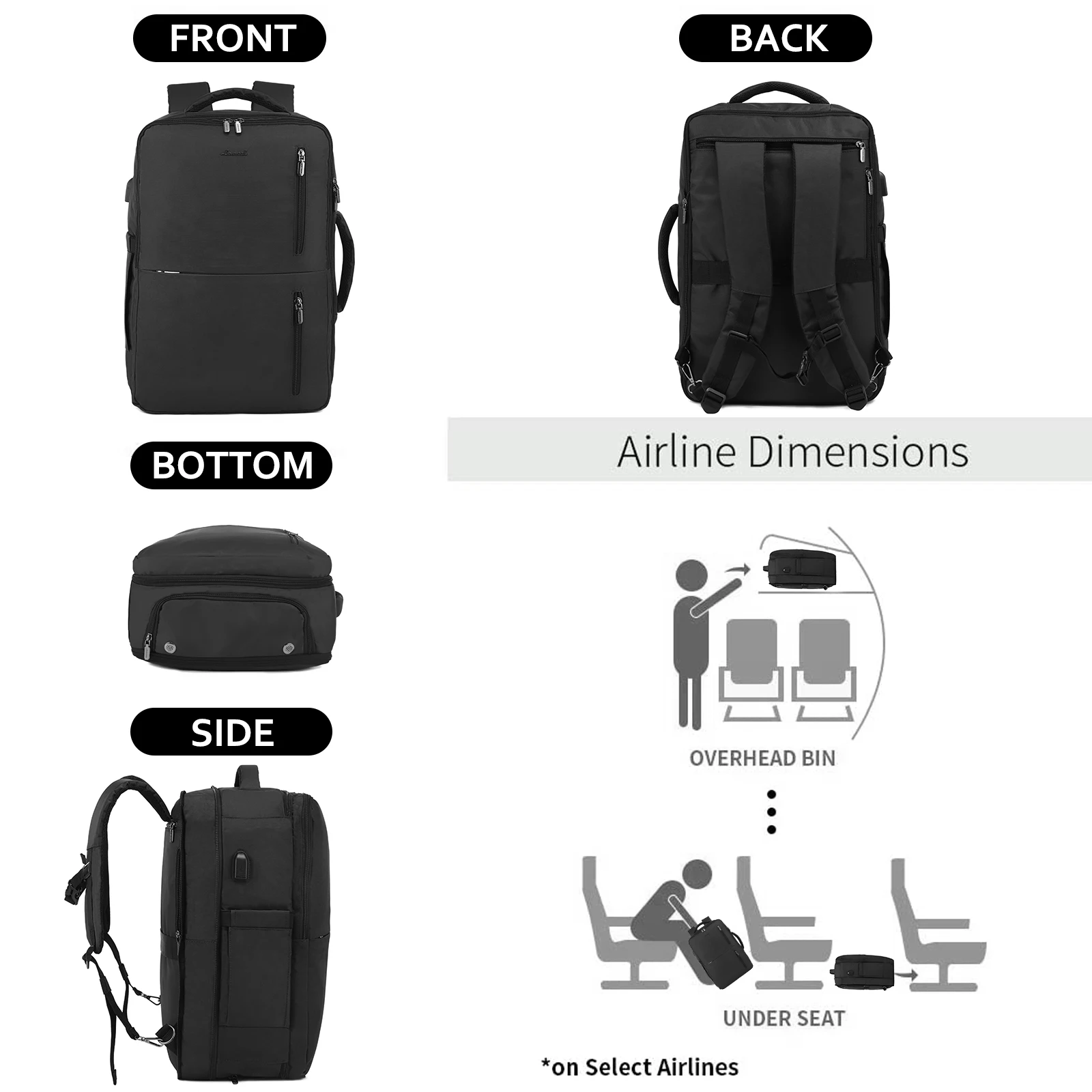 Business Men's Oxford Carry-On Backpack