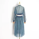 Dresses The Same Styles On The Catwalk Sexy Geometric Patterns Chiffon Dresses Women LY1130-1