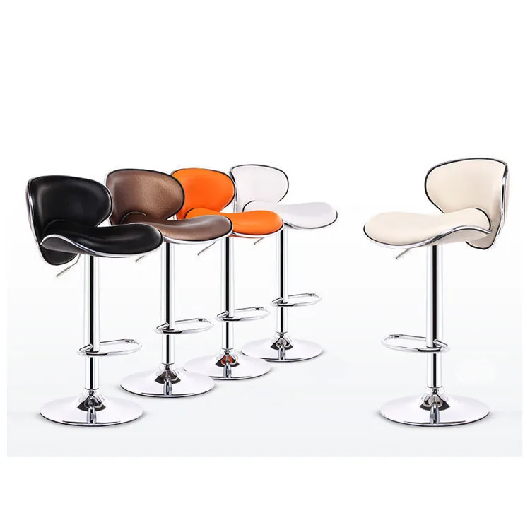 Fashion Butterfly Swivel Counter Stool Chromed base Leather Bar Stool with Footrest