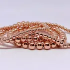 Silver Beads Silverbeads Rose Gold S925 Sterling Silver Round Polish Beads Ball Bracelet