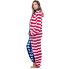 Adult Onesie Wholesale American Flag Adult Fleece Zipper Onesie For Women Pajama USA