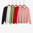 Hoodie Lady Customized Soft Cotton Solid Color Women Hoodie Sweater
