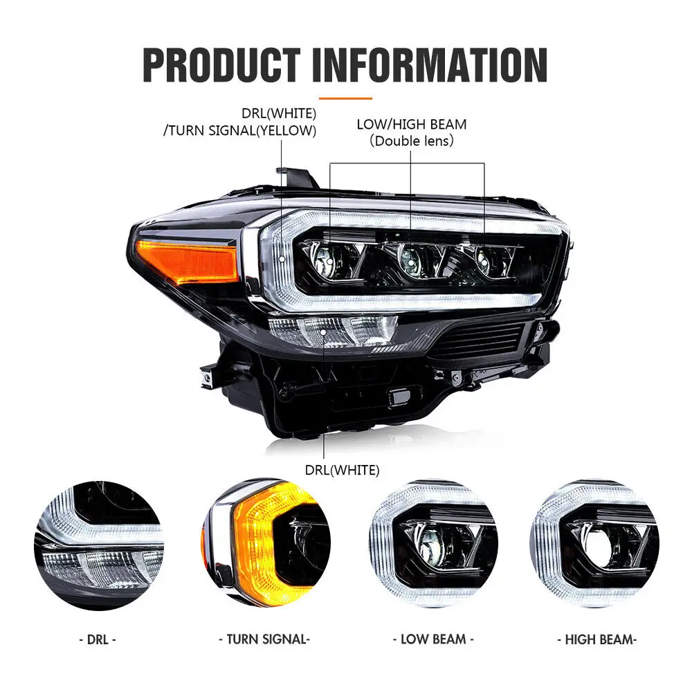 product auto-onderdelen usa koplamp volledige led upgrade koplamp voor toyota tacoma 2019 2020670-36