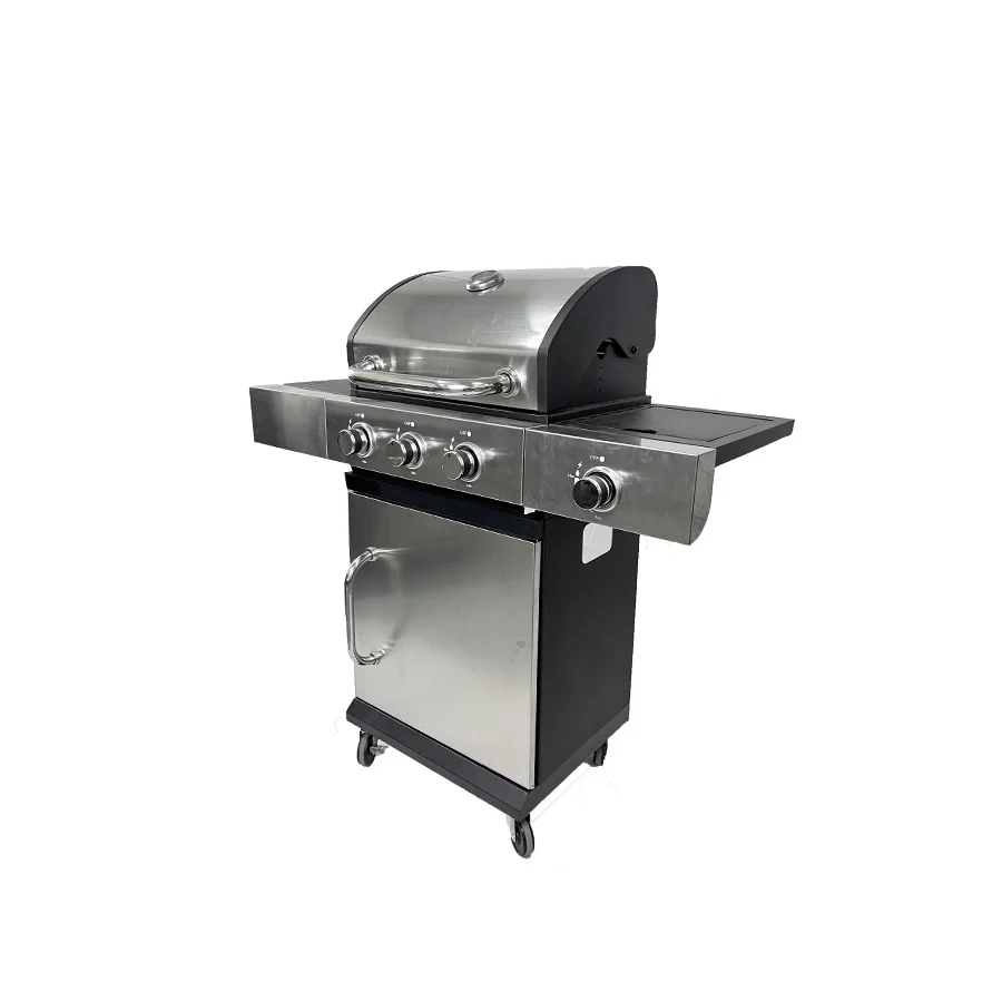 product outdoor multifunctional portable bbq grill 3 burners gas barbecue grill with side burner-4