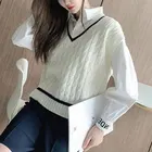 Waistcoat Ladies Wool V-Neck Sleeveless Knitted Vest Sweater Waistcoat For Ladies